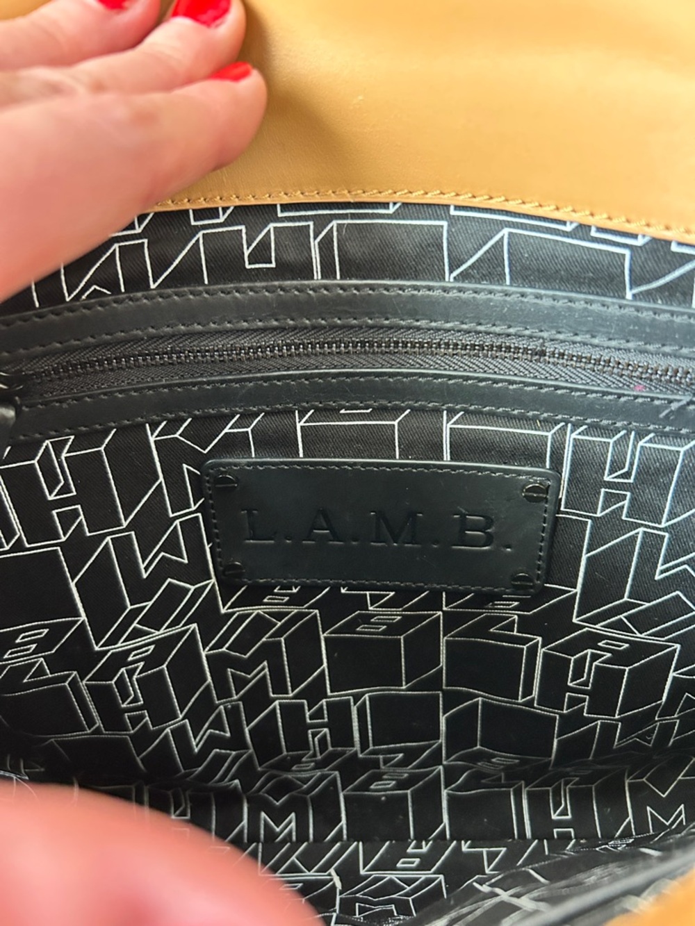 L.A.M.B. Tan Leather Shoulder Bag - Picture 8 of 9